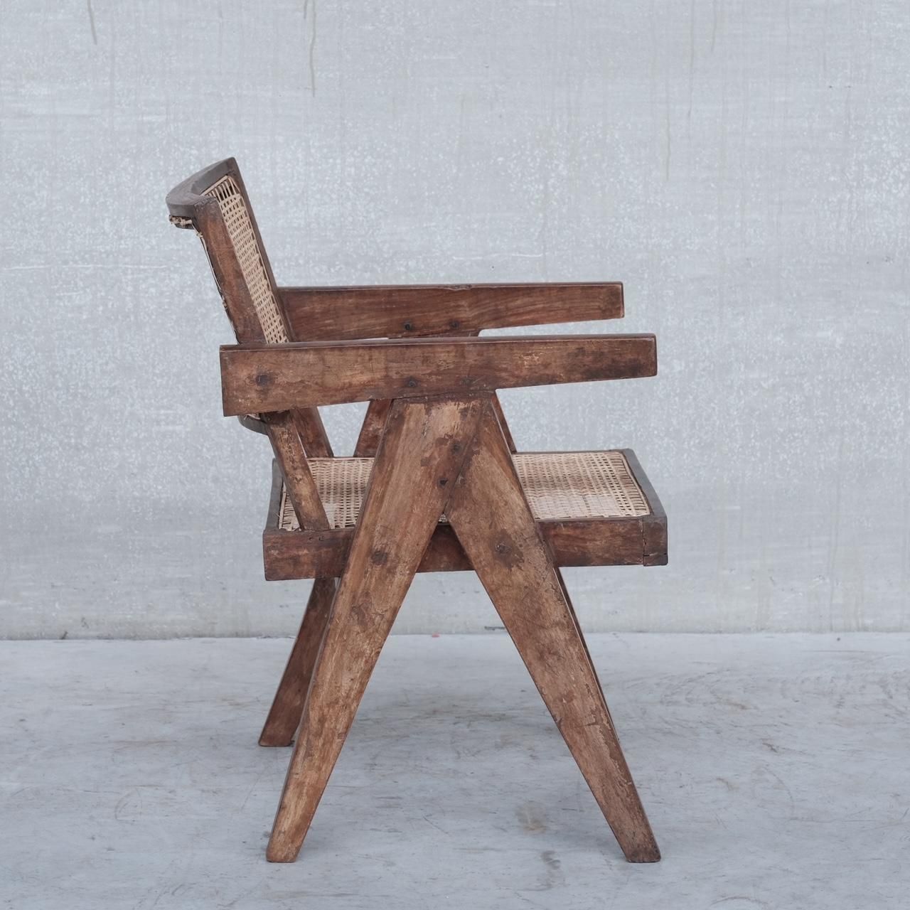photo furniture Pierre Jeanneret Mid Century Office Cane Chair Pj Si S8 B