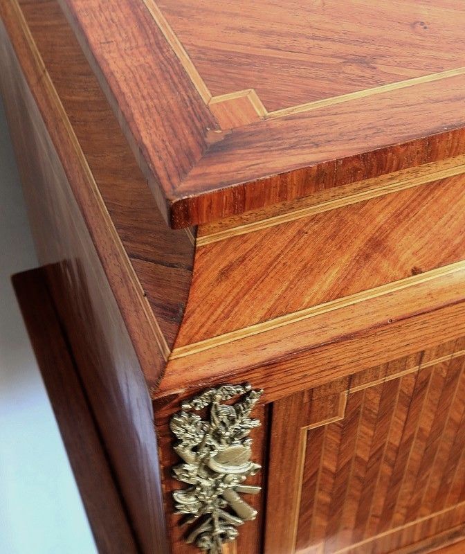 photo furniture Small Cabinet In Marquetry Of Various Woods, Louis XVI Style – 1900