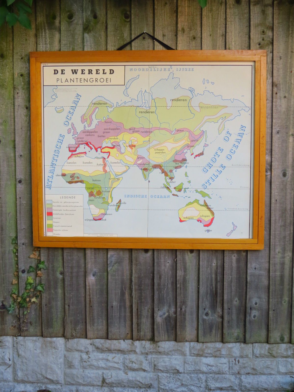 Awesome V Intage Double Sided Map Of The World & USA   Paper 1960s North America photo furniture