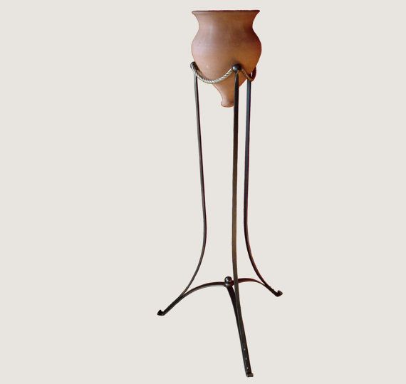 Flower Pots For A Good First Impression, Handmade Planter With Hand Forged Stand, Rare Wedding Arch Or Door Side Entrance Decoration photo for sale