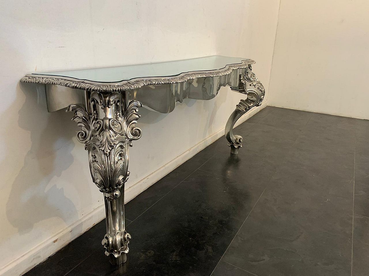 photo furniture Eclectic Metal Console Table Designed By Piero Figura For Atena, 80s