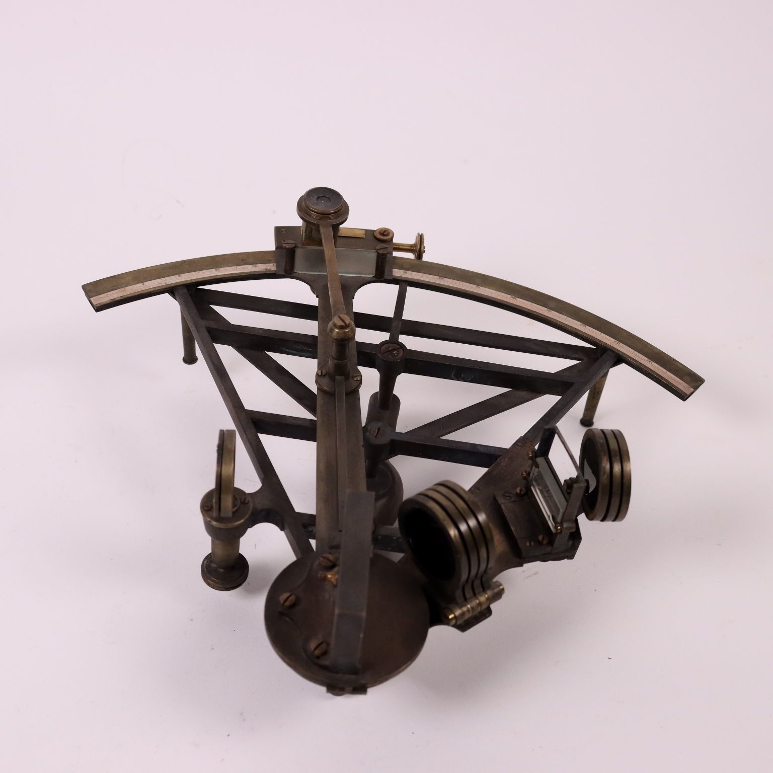 Brass And Mahogany Sextant England 19th Century photo buy