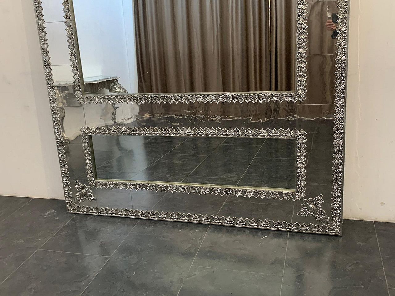 photo for sale Large Metal Mirror By Piero Figure For Athena, 1980s