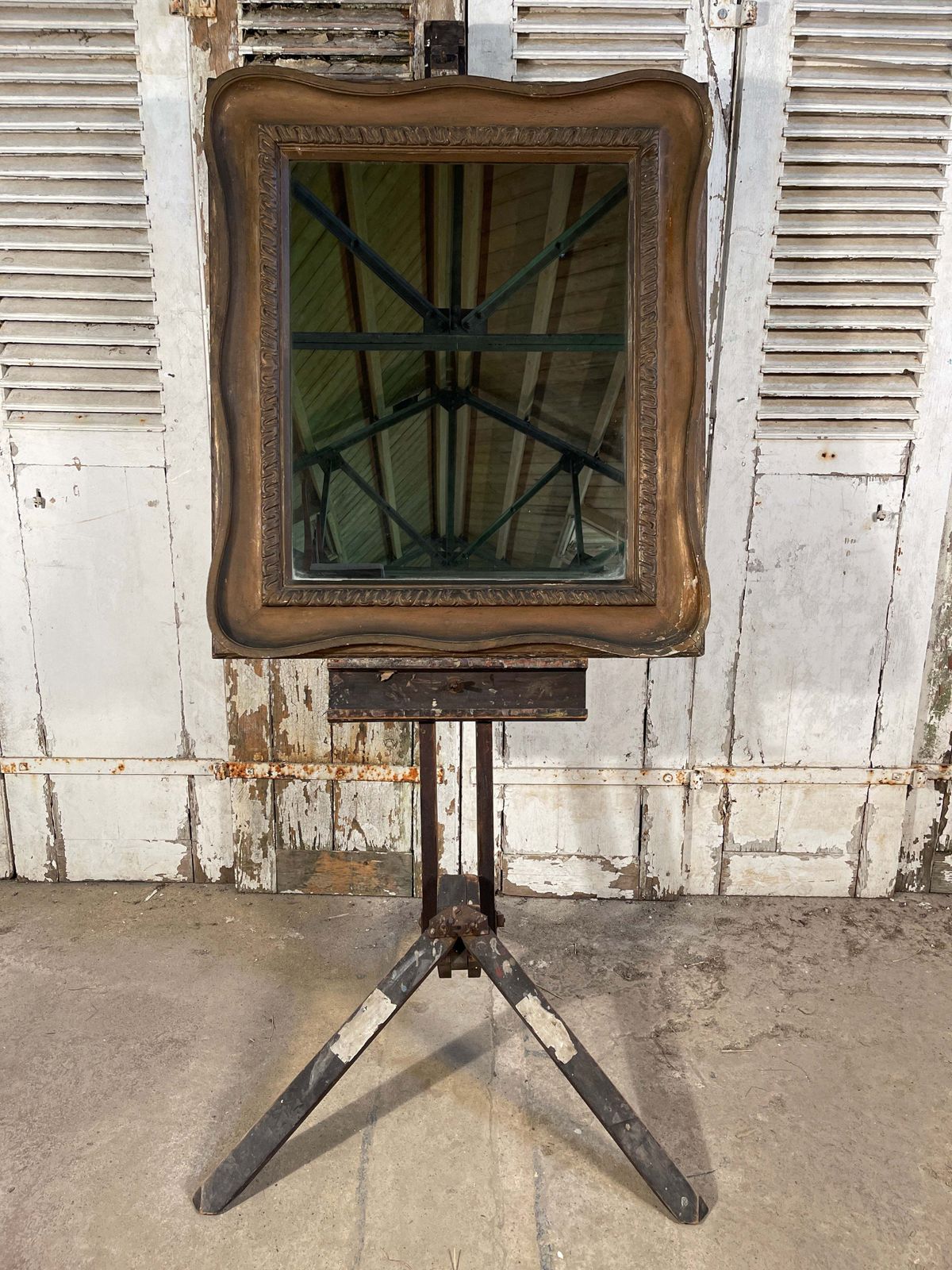 Antique French Giltwood Bedroom Bathroom Mirror Circa 1880 photo for sale