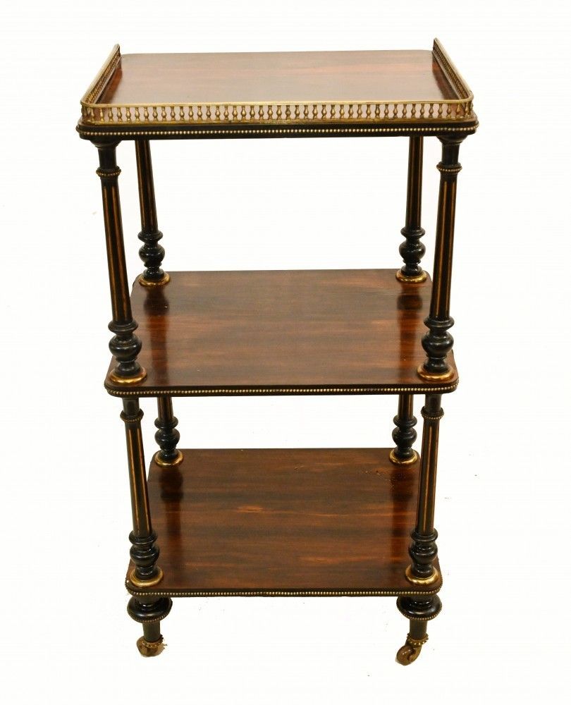 photo furniture Victorian Whatnot Shelf Trolley Rosewood 1860