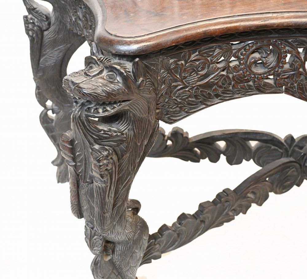 Burmese Console Table Antique Carved Burma Furniture 1880 photo buy