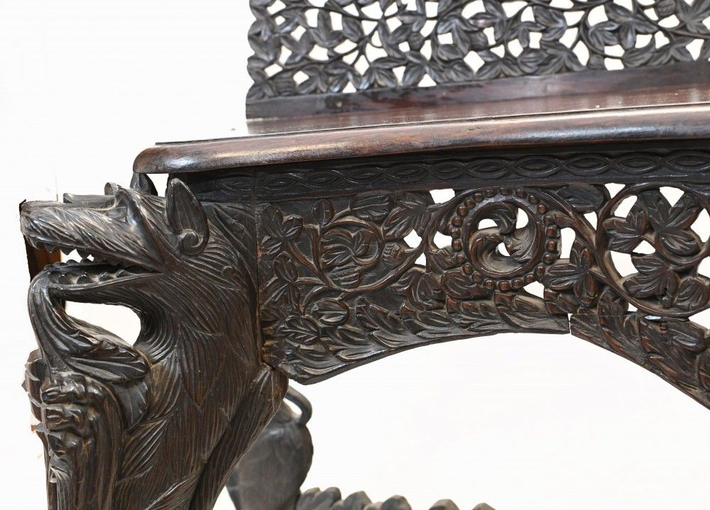3850.0 Burmese Console Table Antique Carved Burma Furniture 1880 photo