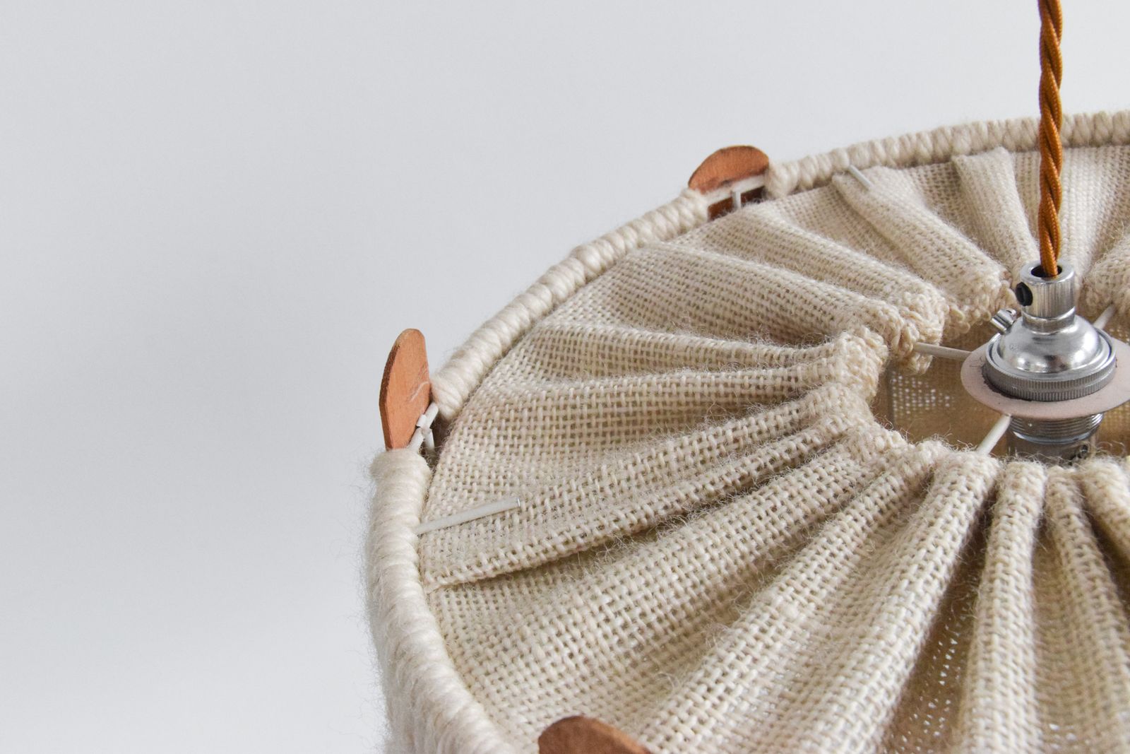 Vintage Wool Macrame Pendant Light Shade photo Lighting