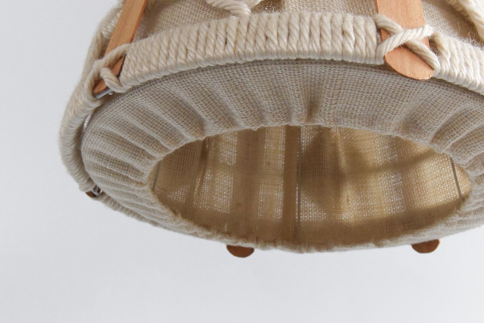 Vintage Wool Macrame Pendant Light Shade photo 175.0