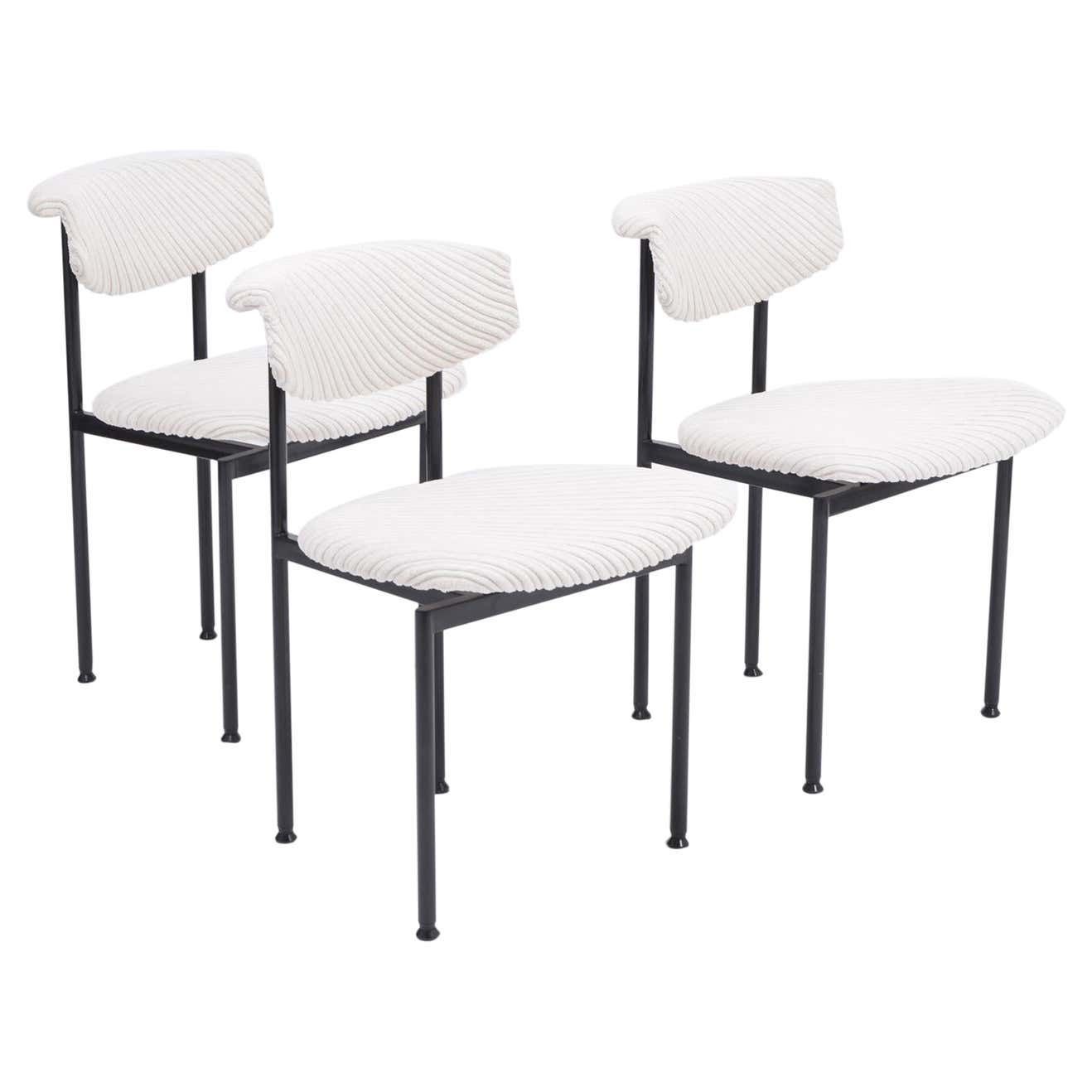 Set Of Three Dutch White Alpha Chairs Designed By Rudolf Wolf, 1960s photo furniture