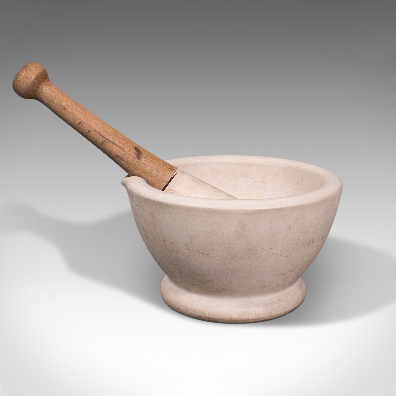 Antique Mortar And Pestle, English, Ceramic, Apothecary, Cookery Tool photo vinterior