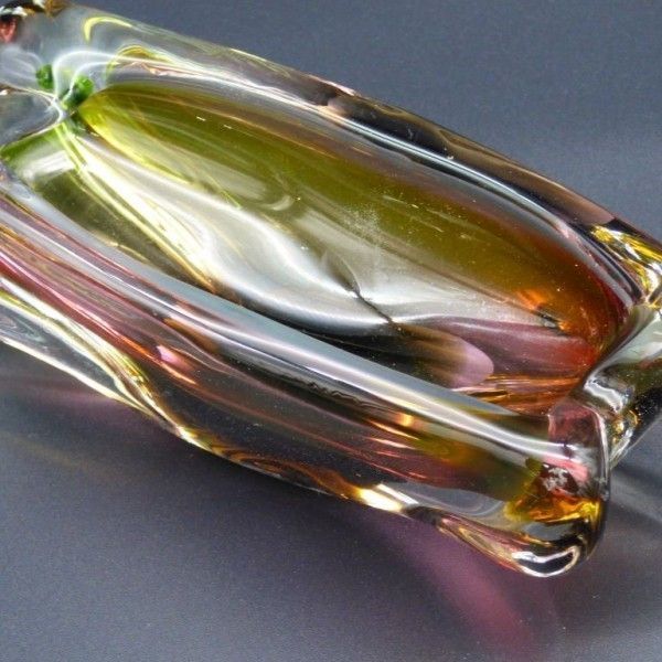 Glass Ashtray By Josef Rozinek For Novy Bor Borocrystal. Bohemia 1950   1960 photo for sale