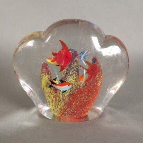 Murano Glass Paperweight Aquarium 1950   1959