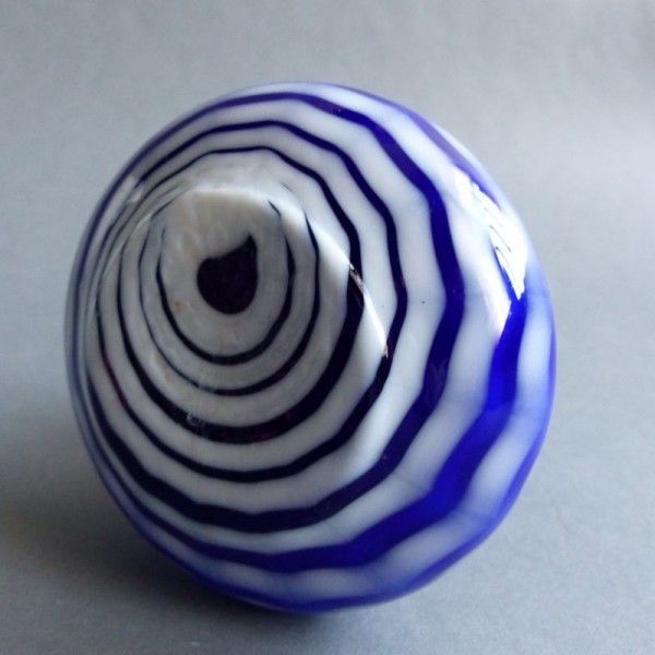 Murano Glass Vase Blue White Italy 1950   1960 photo Home Decor