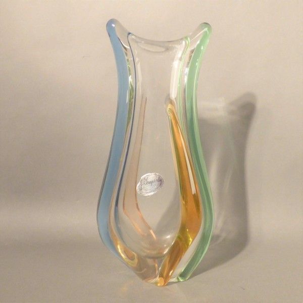 Glass Vase Rhapsody By Frantisek Zemek For Mstisov Glass Factory. 1950   1959