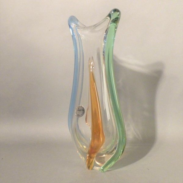 Glass Vase Rhapsody By Frantisek Zemek For Mstisov Glass Factory. 1950   1959 photo vinterior