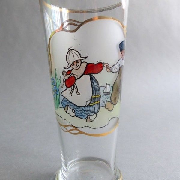 Art Nouveau Collector's Glass. Enameled Child Scene. Holland 1900   1920 photo furniture