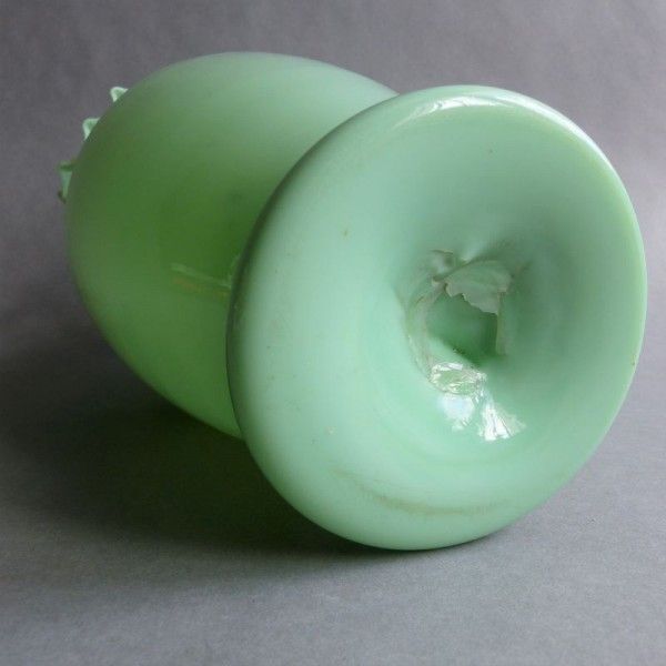 Art Nouveau Opal Glass Vase With Wavy Edge. 1900   1920 photo Home Decor