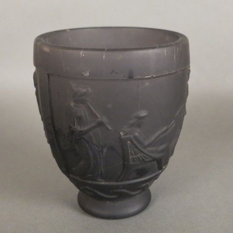Art Nouveau Relief Glass Vase By Georges De Feure. France 1910 photo 175.0