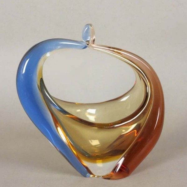Bowl De Cristal Bohemia De Hana Machovska Para Mstisov Glassworks. 1950 1959 photo vinterior