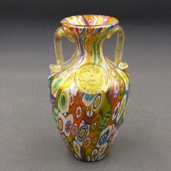 Murano Vase Millefiori By Gambaro And Poggi  Made In Italy photo vintage