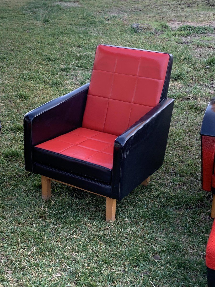 Mid Century Lounge Chairs With Ottomans, 1960s, Set Of 5 photo for sale