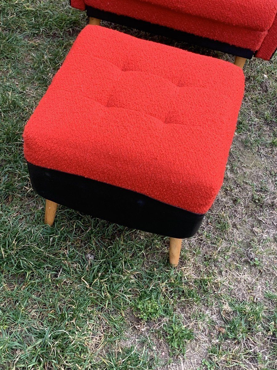 Mid Century Lounge Chairs With Ottomans, 1960s, Set Of 5 photo vinterior