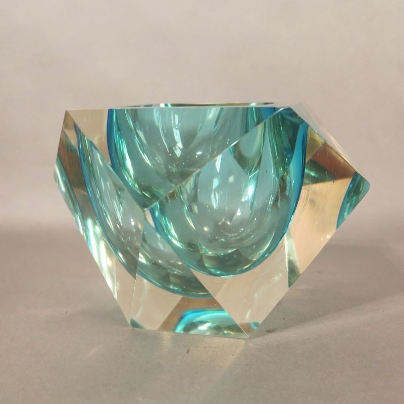Faceted Murano Sommerso Glass Bowl By Flavio Poli 1950   1959 photo buy