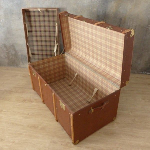 Antique Travel Suitcase. Germany 1900   1920 photo vinterior