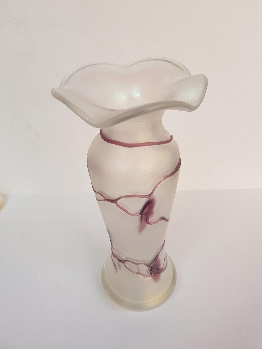 Mouth Blown Bohemian Vases By Freiherr Poschinger, Set Of 2 photo Home Decor