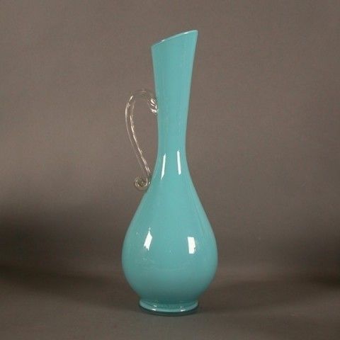 Opal Glass Flower Vase. Venice. Italy. 1950   1955.