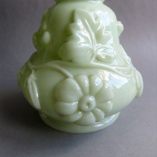 Large Light Green Art Nouveau Glass Vase. France 1900   1920 photo furniture
