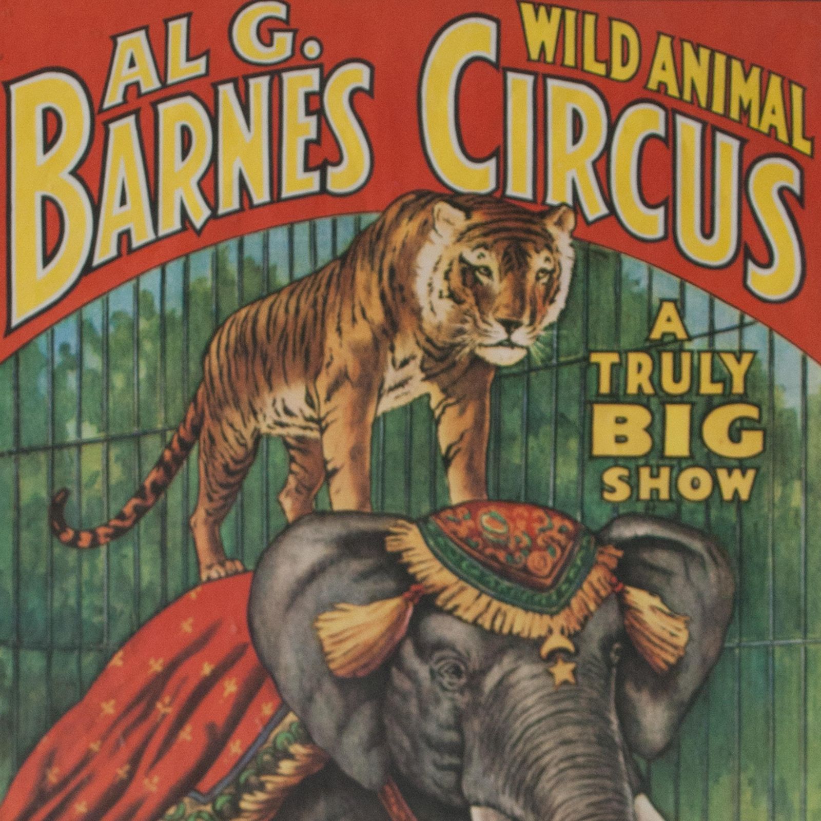 Al G. Barnes Animal Show Circus Original Poster Framed, United States, 1895 photo Art