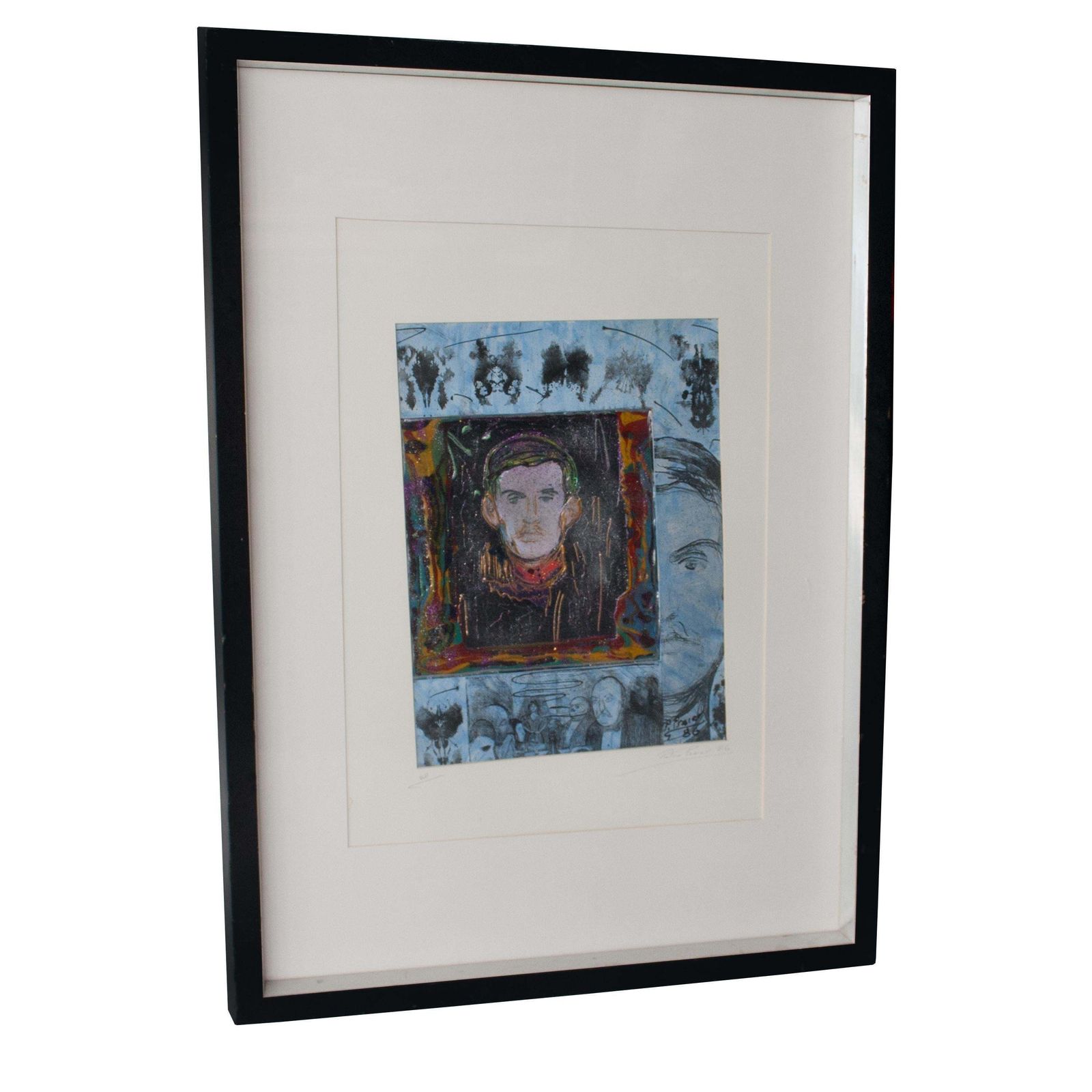 Postmodern Pietro Psaier Acrylic Glitter Painting On Wood, Italy, 1980 photo furniture