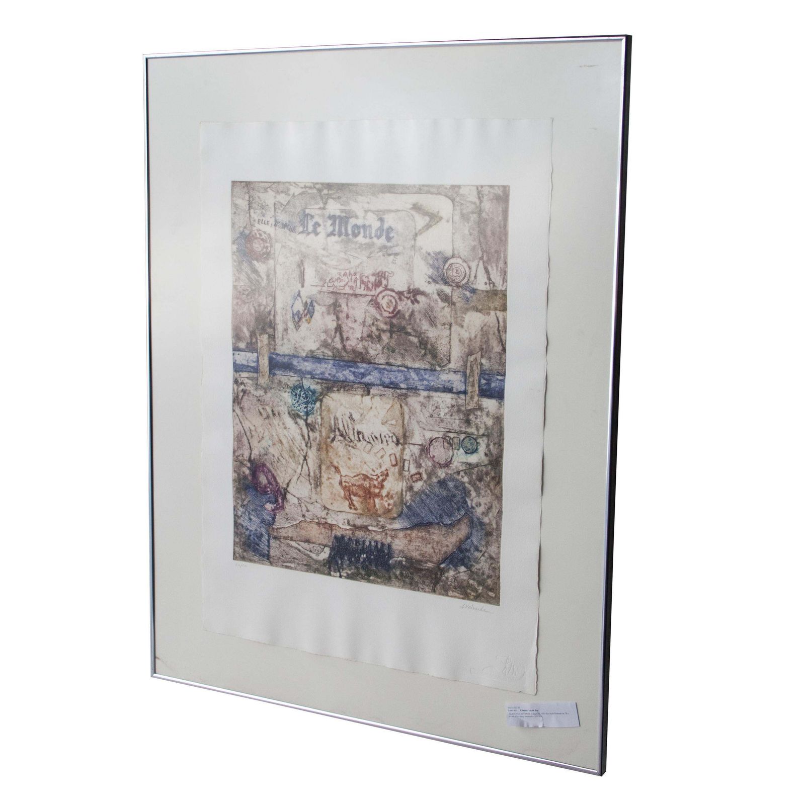 Midcentury Alberto Valverde Travieso Engraving On Paper Painting, Spain, 1960 photo furniture
