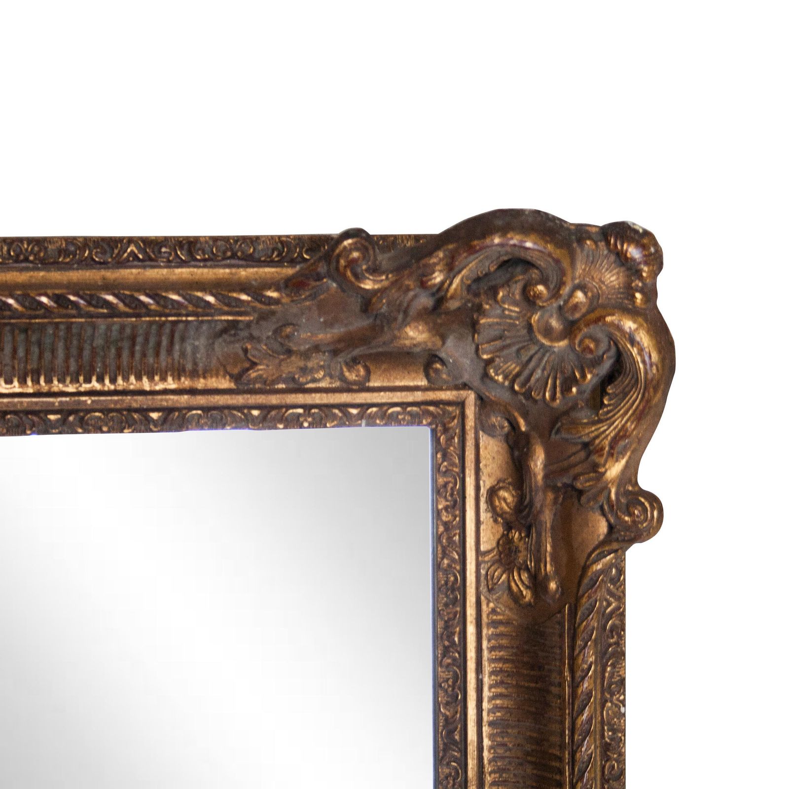 Neoclassical Baroque Gold Foil Hand Carved Wooden Mirror, 1970 photo Home Decor