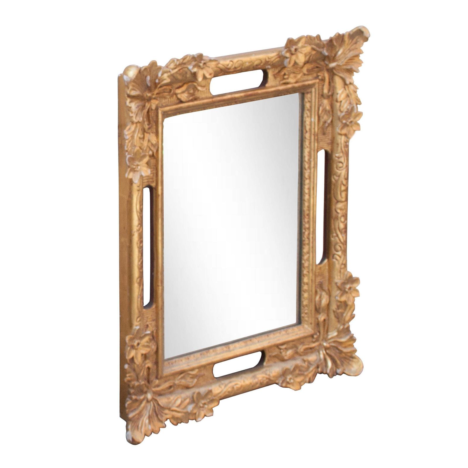 Neoclassical Baroque Gold Foil Hand Carved Wooden Mirror, 1970 photo furniture