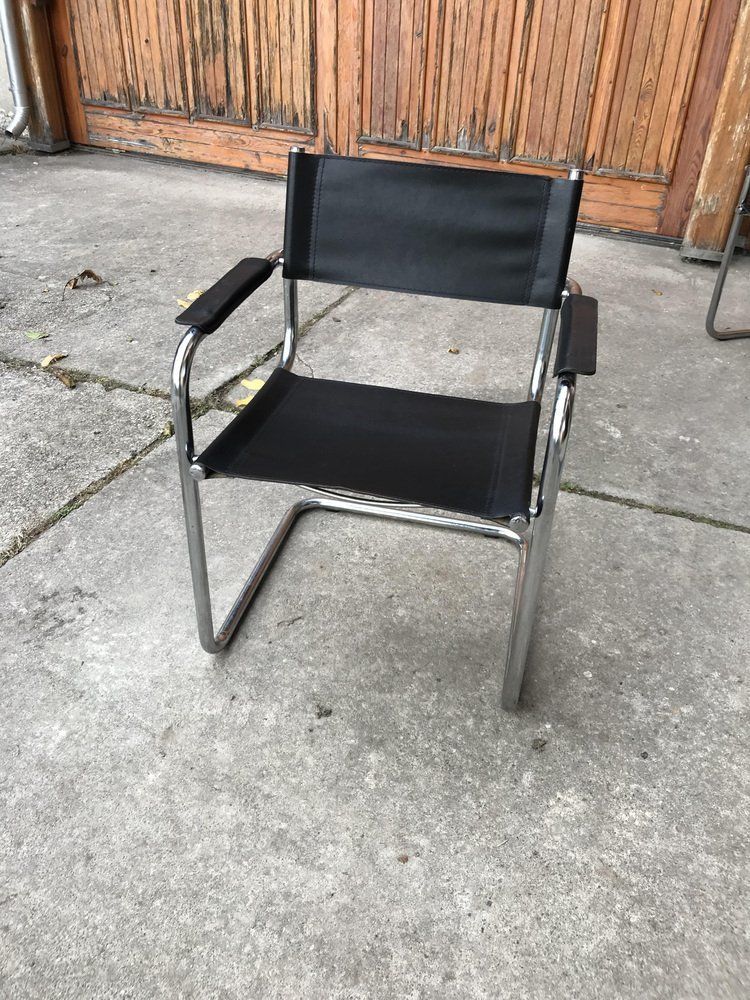 photo furniture Mid Century Chrome Tubular Coffee Table With Chairs, 1960s, Set Of 3