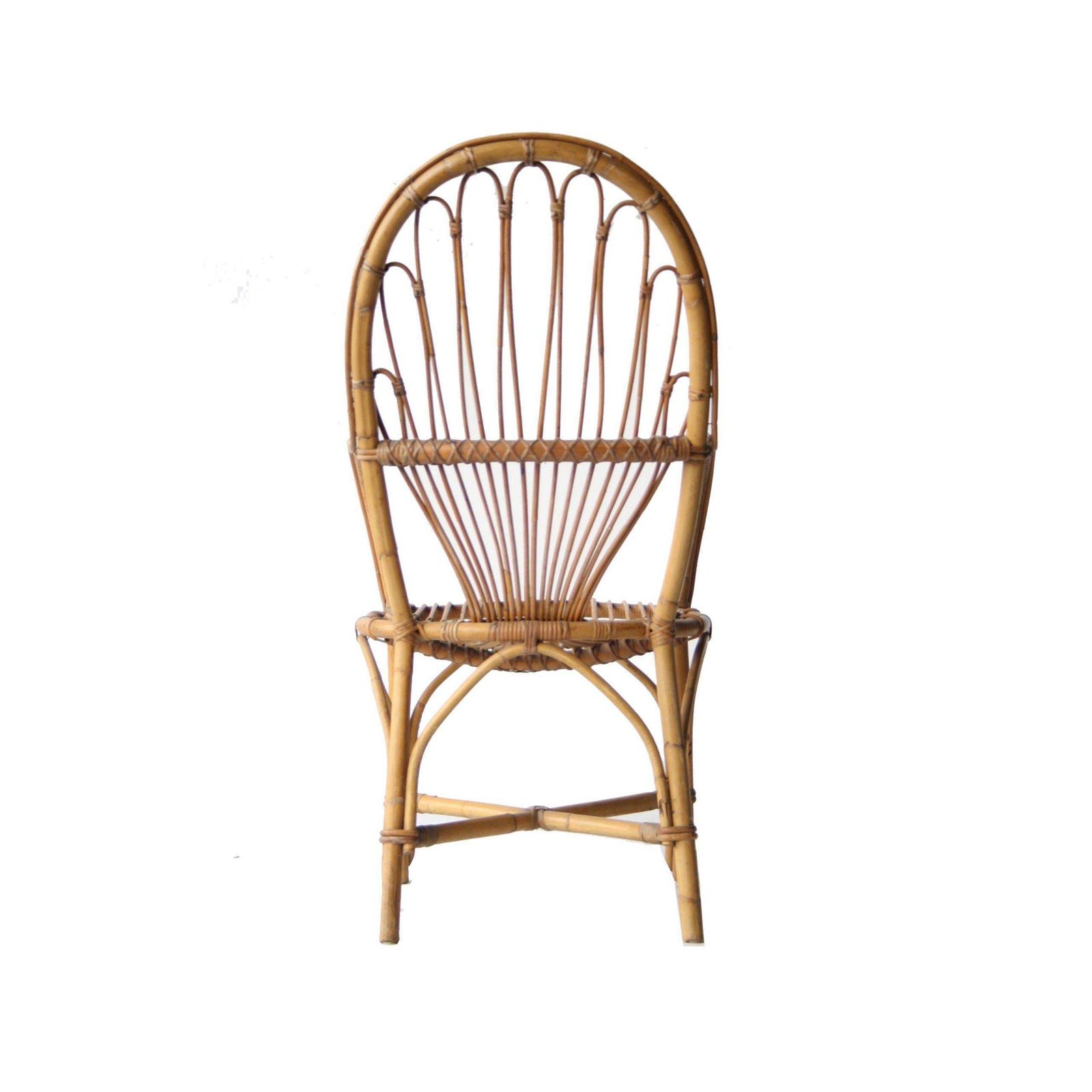 Midcentury Bamboo Wicker Pair Of Armchairs, France, 1970 photo vinterior