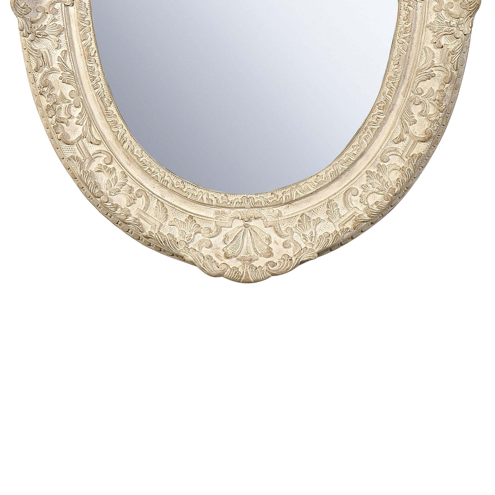 Neoclassical Empire Oval Silver Hand Carved Wooden Mirror, Spain, 1970 photo Home Decor