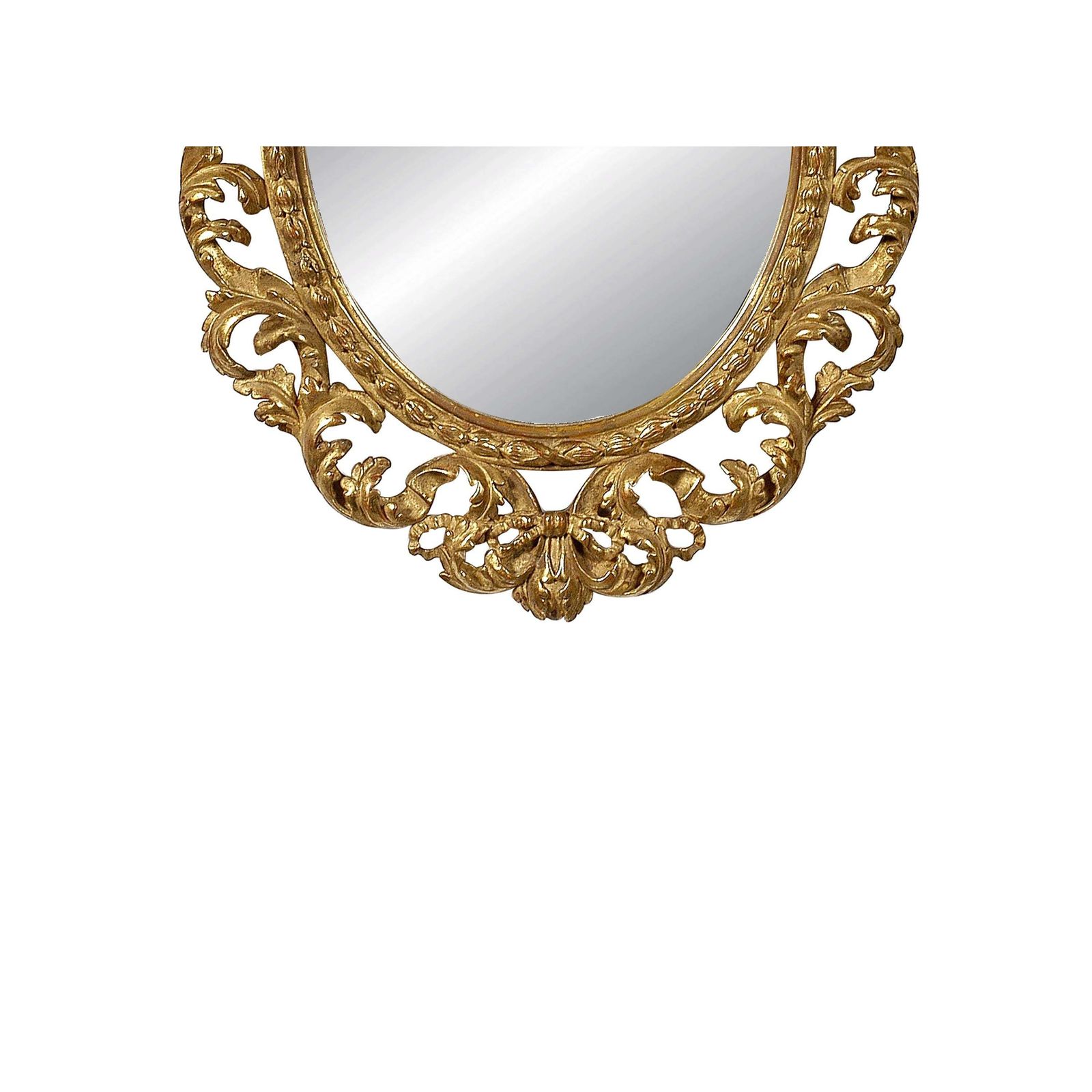 Neoclassical Baroque Leaf Gold Foil Hand Carved Wooden Mirror, 1970 photo Home Decor
