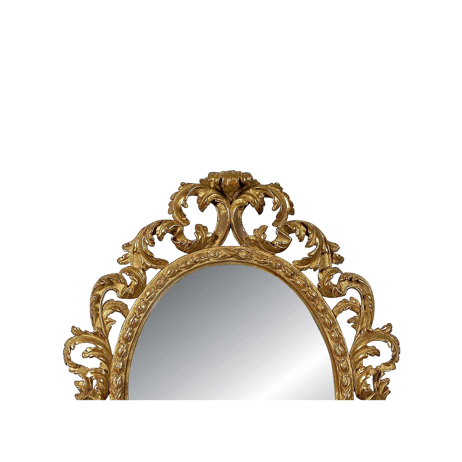 Neoclassical Baroque Leaf Gold Foil Hand Carved Wooden Mirror, 1970 photo 838.0