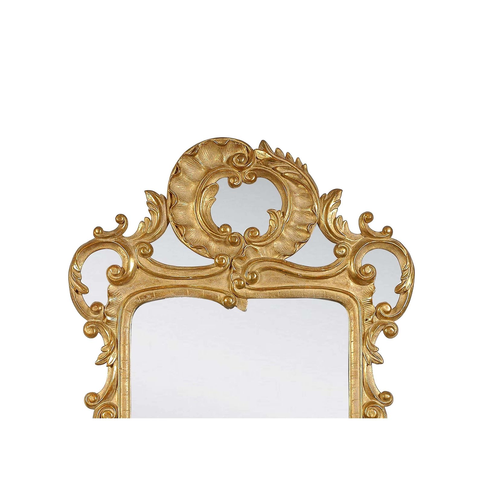 Neoclassical Baroque Style Gold Foil Hand Carved Wooden Mirror, 1970 photo furniture