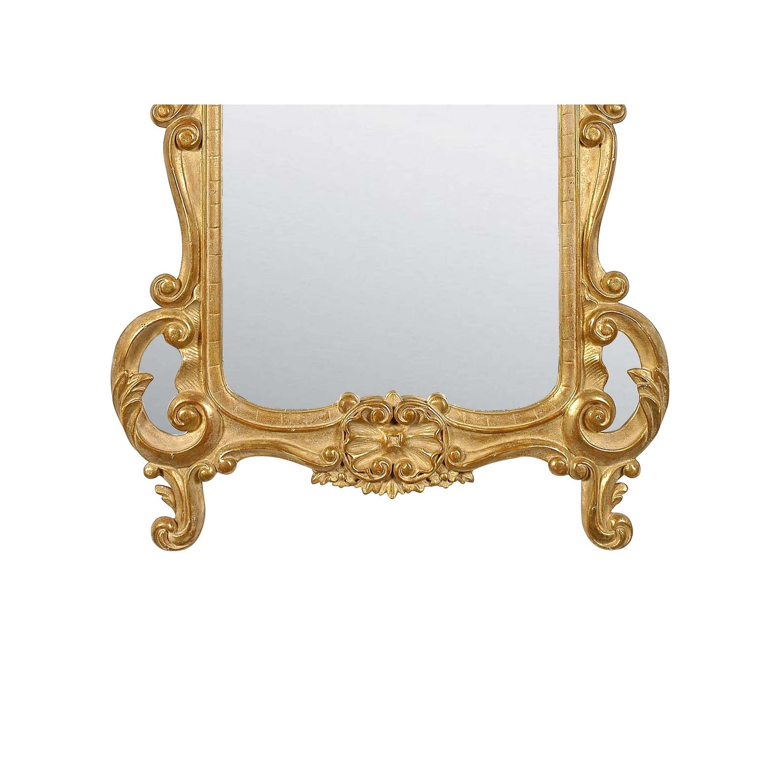 Neoclassical Baroque Style Gold Foil Hand Carved Wooden Mirror, 1970 photo Home Decor