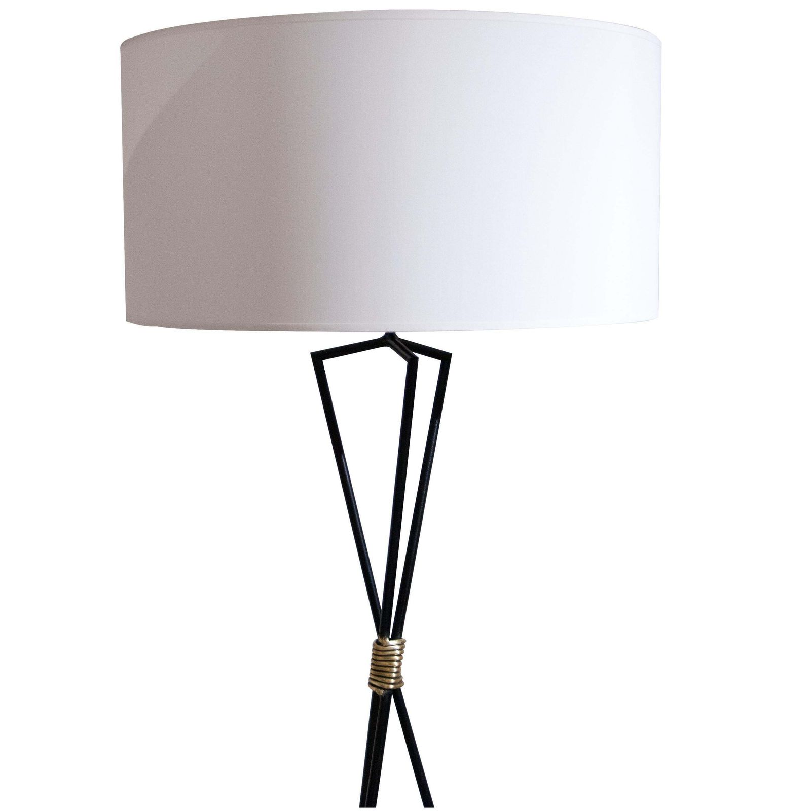 Mid Century Modern Black Lacquered French Floor Lamp, France, 1950 photo 809.0