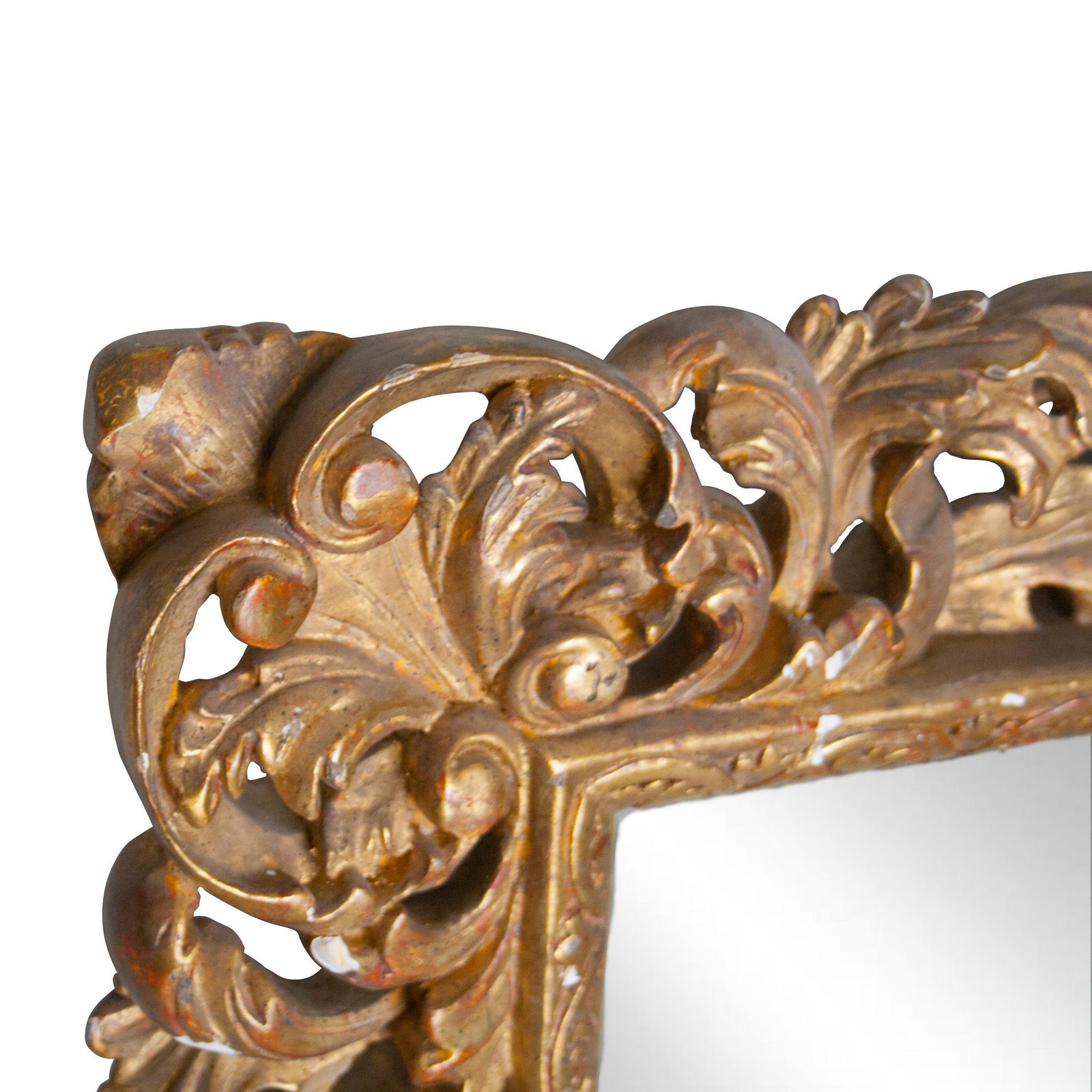 Neoclassical Baroque Gold Foil Hand Carved Wooden Mirror, 1970 photo Home Decor
