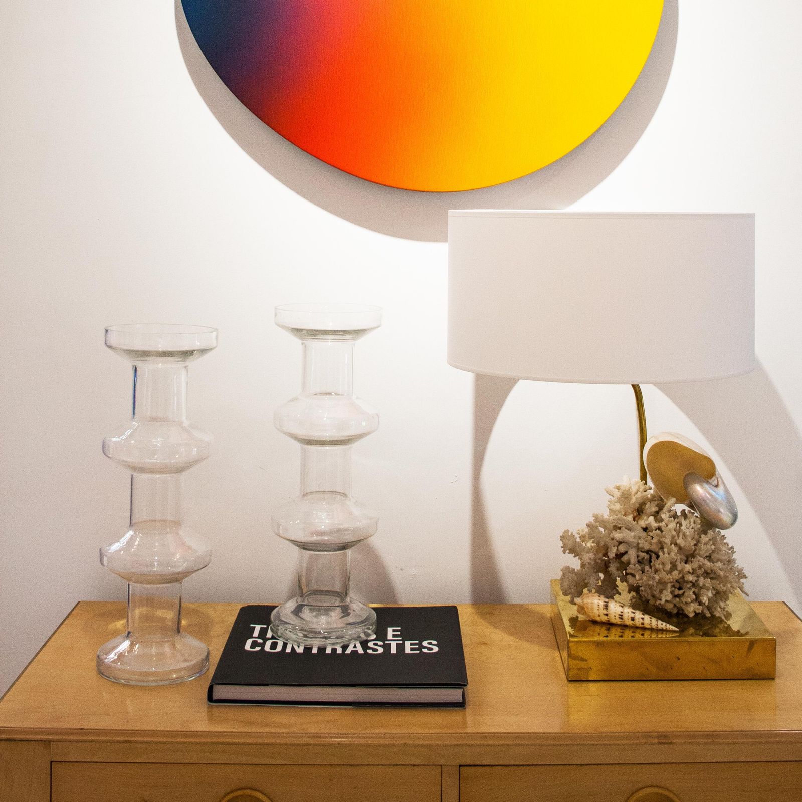 Ettore Sottsass Style Cylindrical Glass Vase, Italy, 1970 photo 554.0