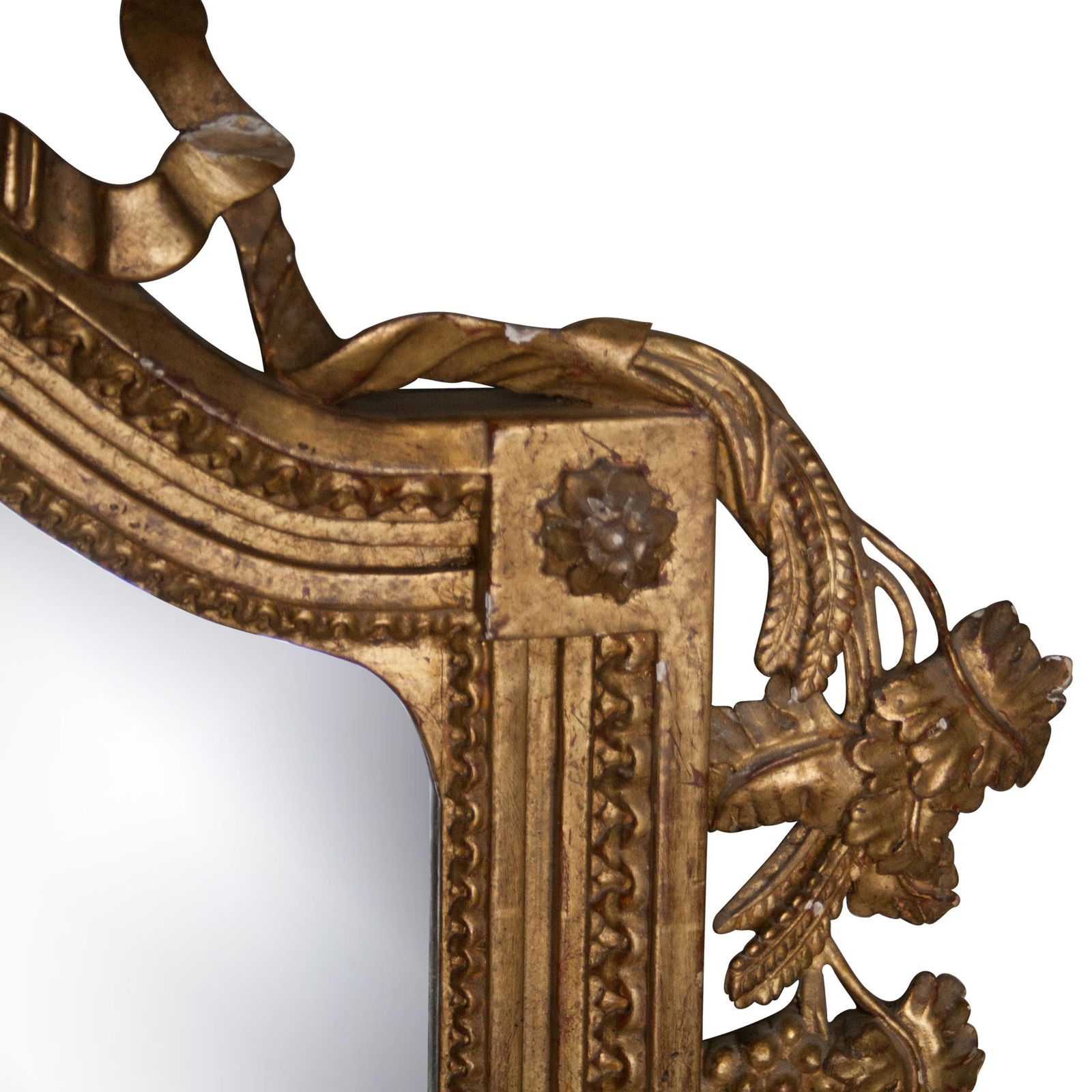 Neoclassical Regency Style Gold Foil Hand Carved Wooden Mirror, 1970 photo Home Decor
