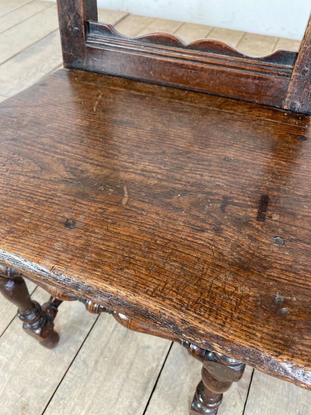 18th Century Antique French Oak Hall Chair photo vinterior
