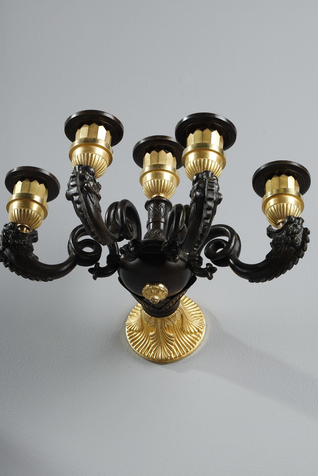 Pair Of Restauration Period Sconces In Bronze photo vintage
